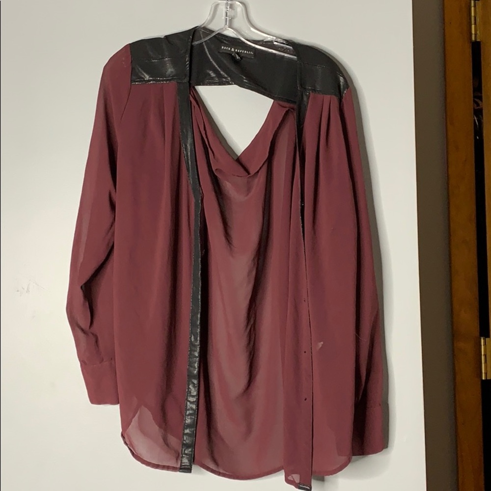 See through open back button up